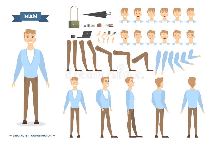 Man character set. royalty free illustration Man character set. royalty free illustration