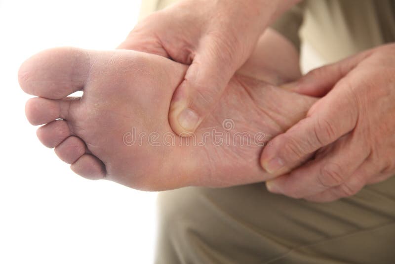 Close up of the bottom of a man's foot. Close up of the bottom of a man's foot