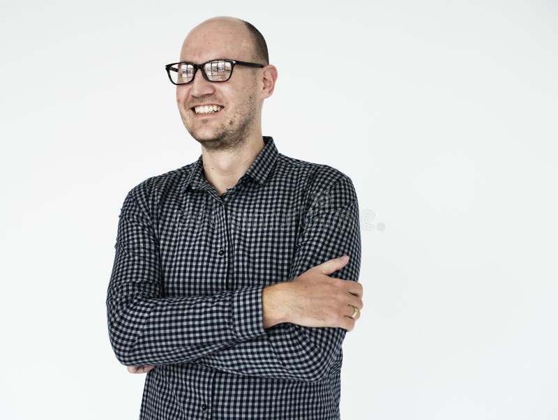 Man Cheerful Studio Portrait Concept stock photography