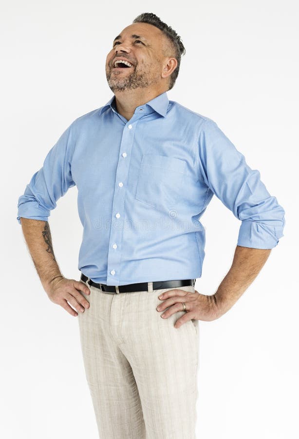 Man Cheerful Studio Portrait Concept stock photos