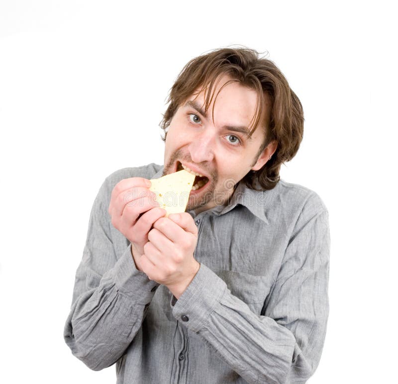 Man with cheese stock image. Image of lunch, consumer 8503859