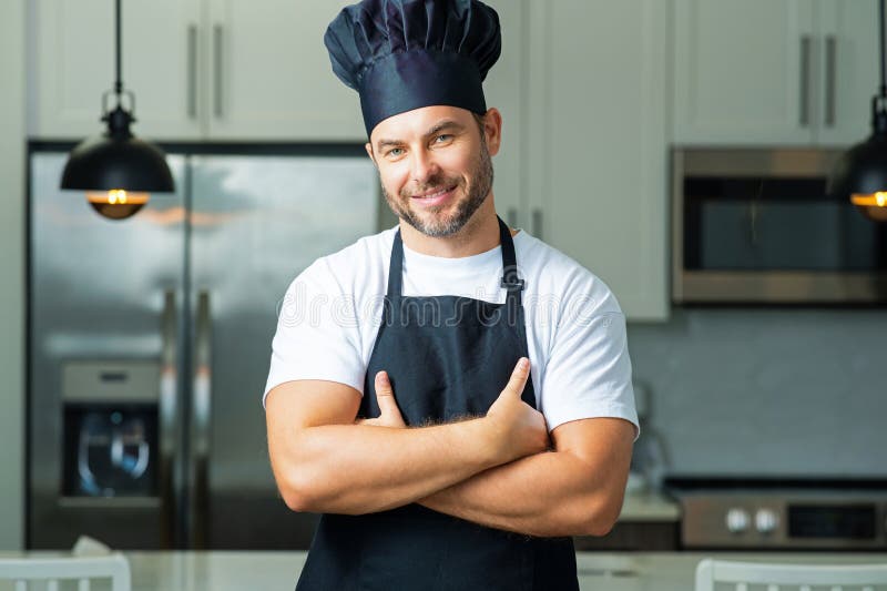 Man Chef Cooker Baker Millennial Male Chef In Chefs Uniform Chef Man Cooking On Kitchen Chef 