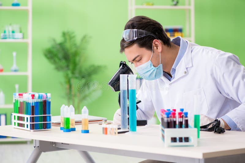 The Man Chemist Working in the Lab Stock Image Image of diagnostic, microbes 121684715