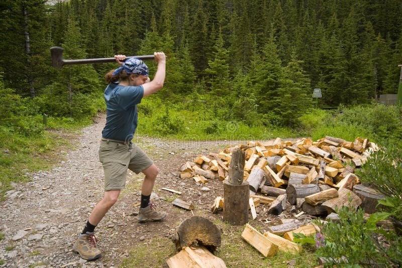 Man chopping firewood