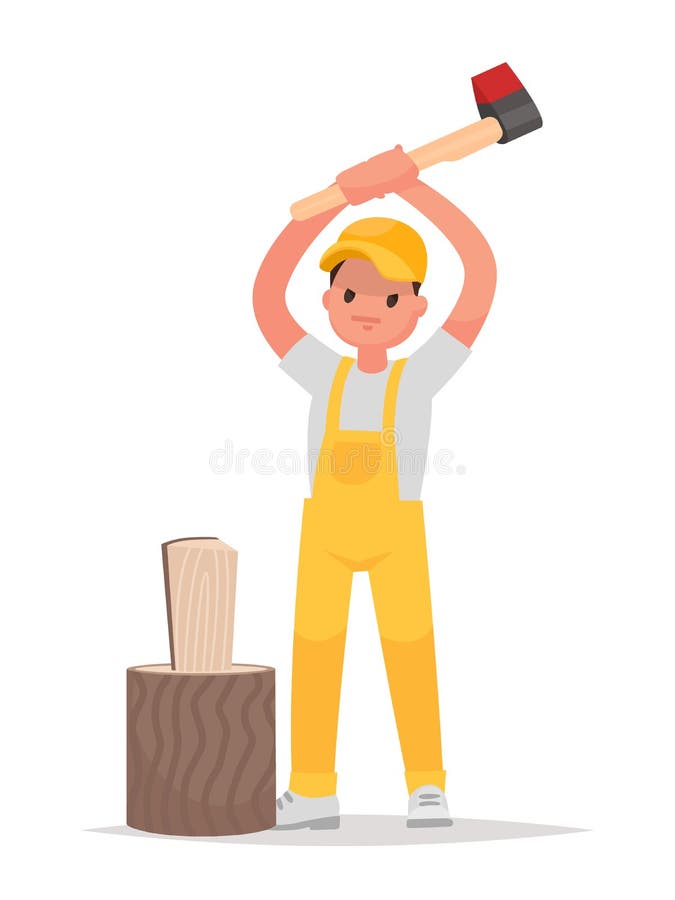 Man Cutting Firewood Stock Illustrations 138 Man Cutting Firewood Stock Illustrations Vectors Clipart Dreamstime