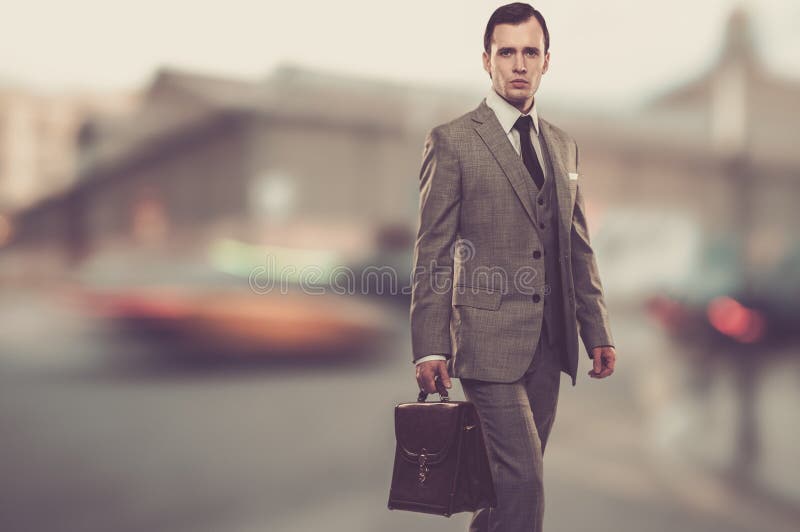 Businessman with briefcase stock photo. Image of briefcase 30000954