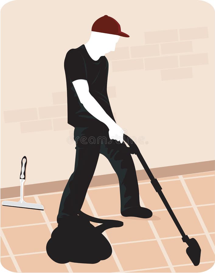 Man cleaning the floor