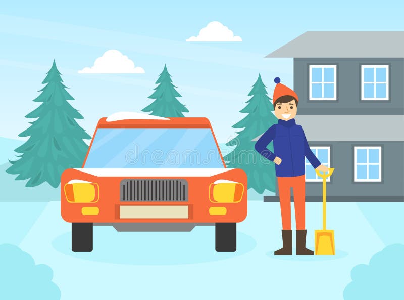 man shoveling snow clip art