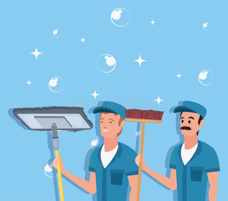 Man Cleaning Products and Supplies Stock Illustration Illustration of