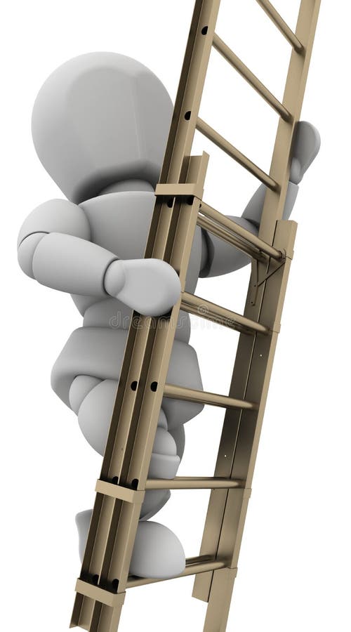 Man climbing a ladder to achieve success royalty free illustration Man climbing a ladder to achieve success royalty free illustration