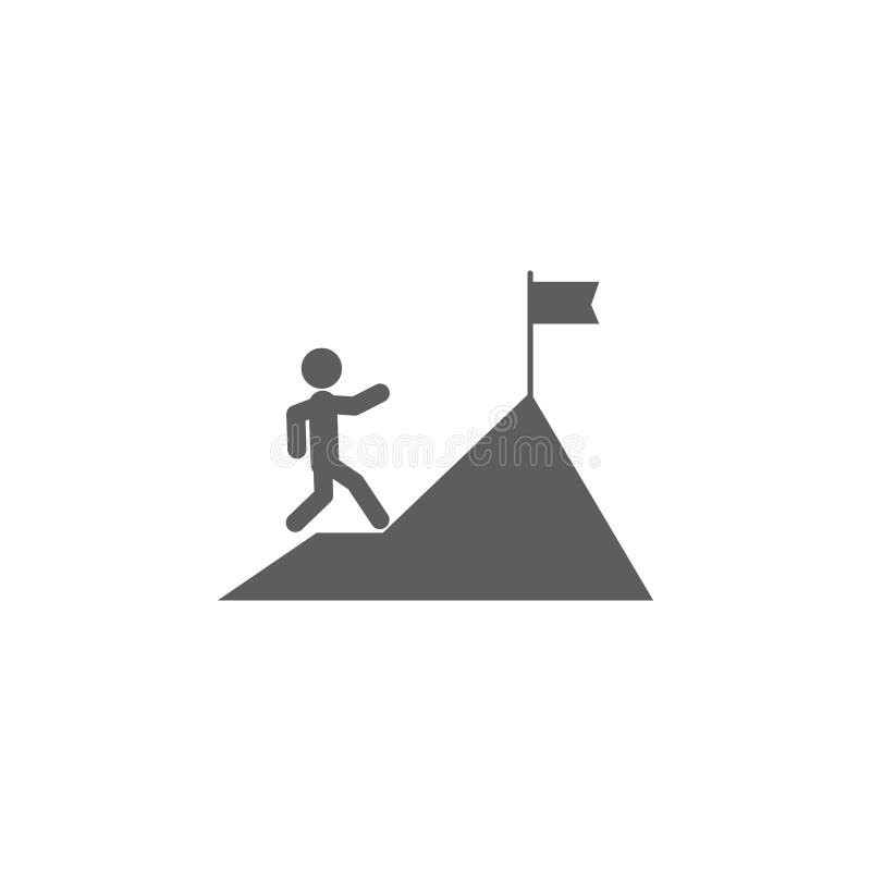A man climbs a mountain icon. Element of finance and business icon. Premium quality graphic design icon. Signs and symbols collect vector illustration