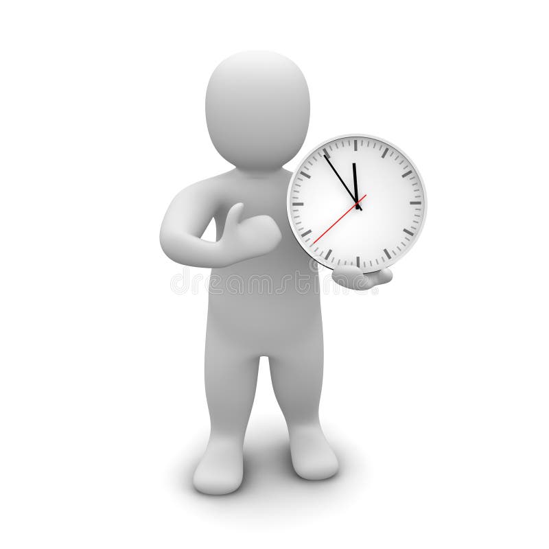 Man and clock vector illustration