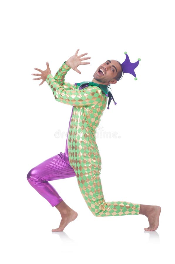 Man clown. Isolated on white royalty free stock photos Man clown. Isolated on white royalty free stock photos