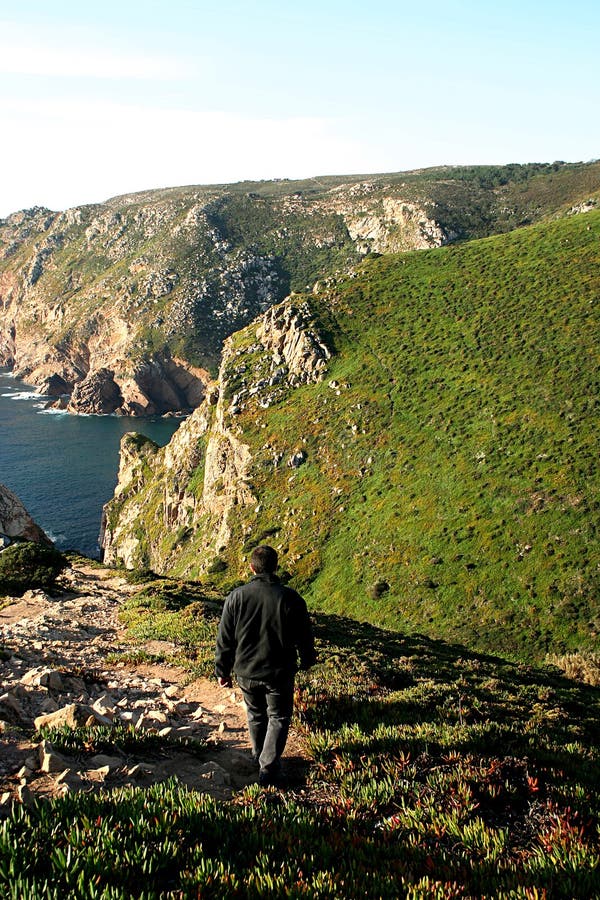 Man in coastline