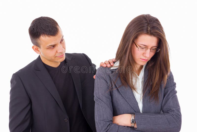 Man comforting woman, relationship problems