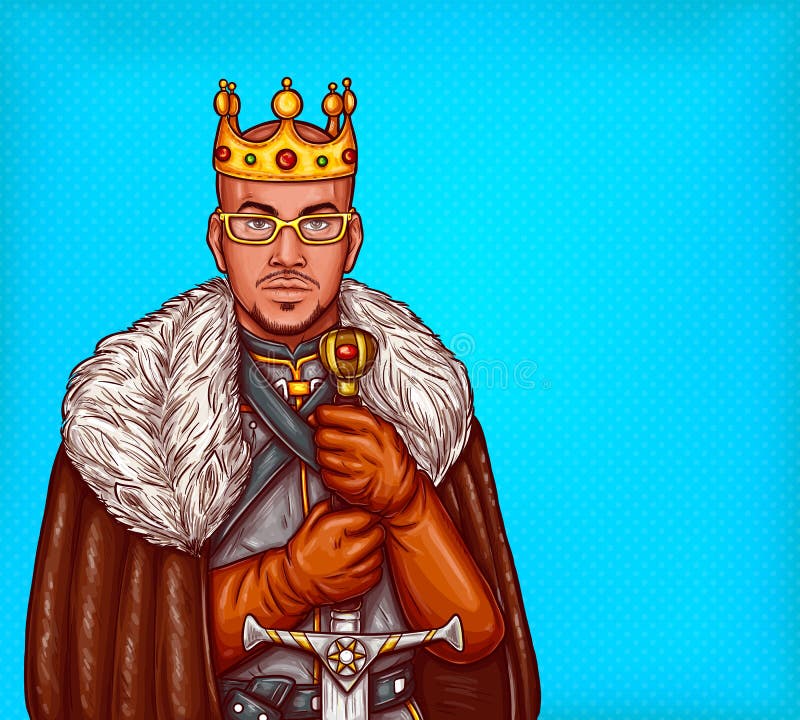 Man in costume of king of the north pop art vector