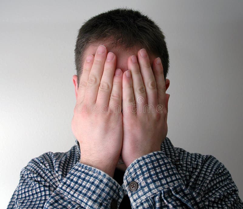 Man Covering His Face Stock Photo Image 8940