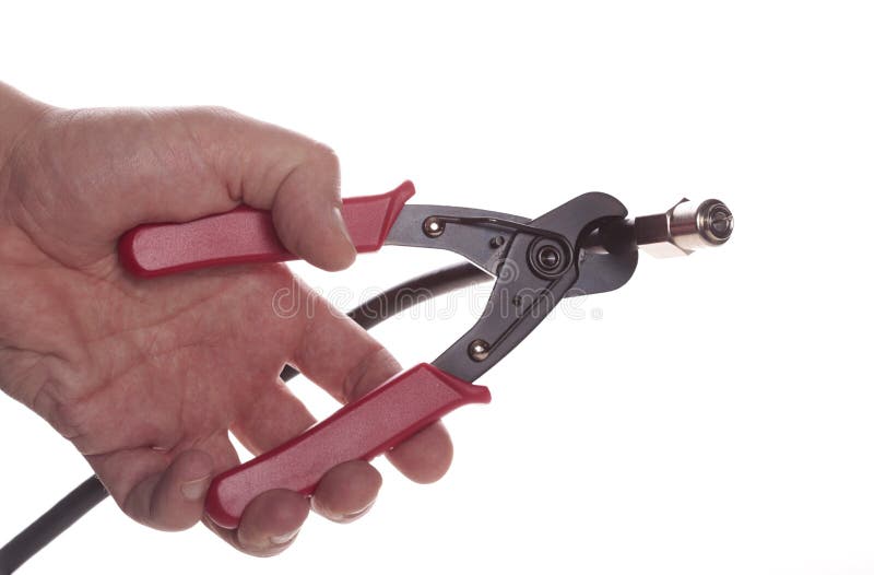 Cutting cable stock image. Image of cutter, holding, tool 29702527