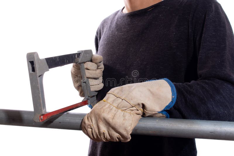 Cut metal sale pipe with hacksaw