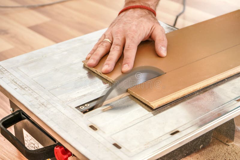 Table Saw Cutting Laminate Stock Image Image Of Contractor 8243113