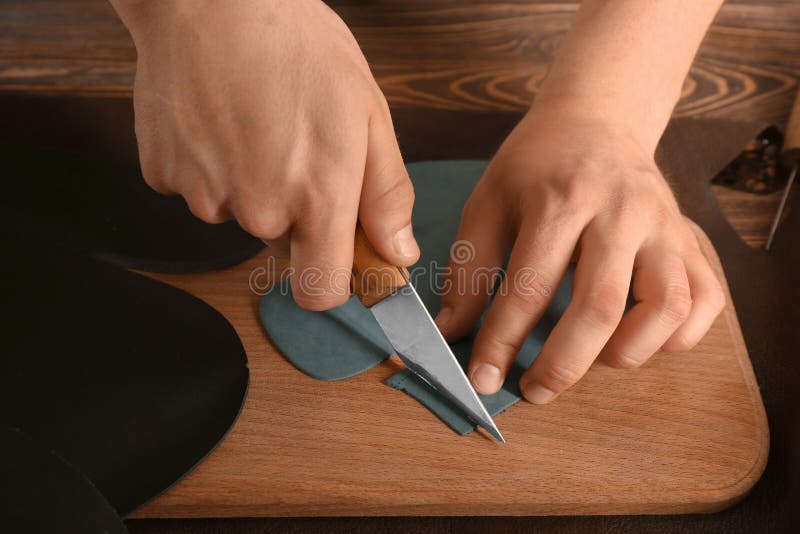 Leather cutter tools. stock image. Image of knife, crafting - 117404429