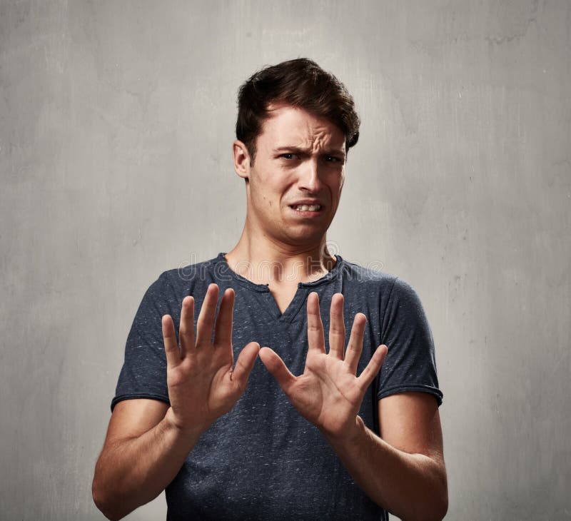 Man disgusted stock photo. Image of avoid, abhorred, disgustingly