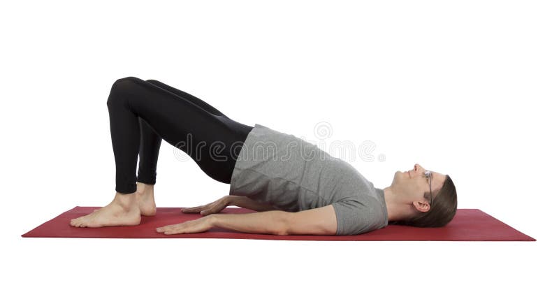Young man in bridge pose guy practicing yoga Vector Image