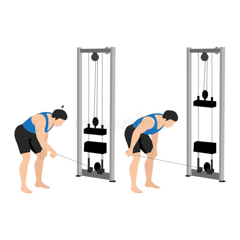 Man doing cable bent over one arm lateral raise exercise
