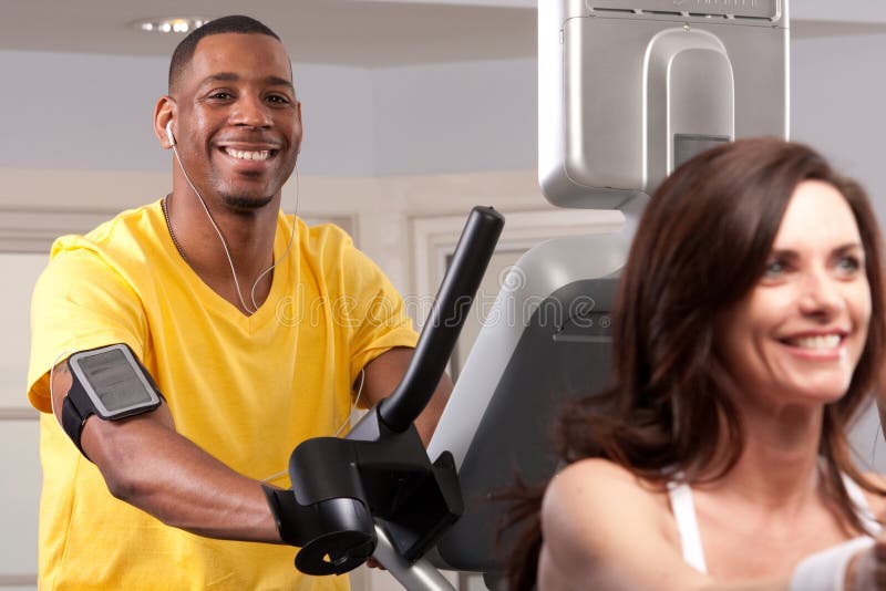Man doing cardio stock photography