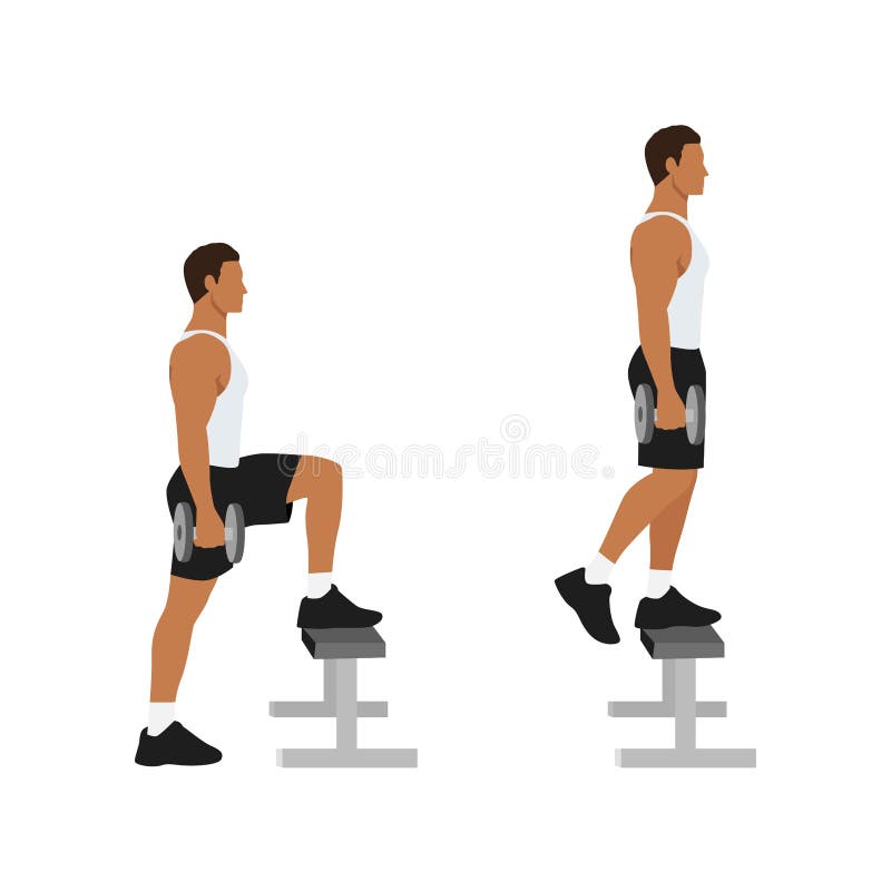 Man doing dumbbell squat clean and press exercise Vector Image