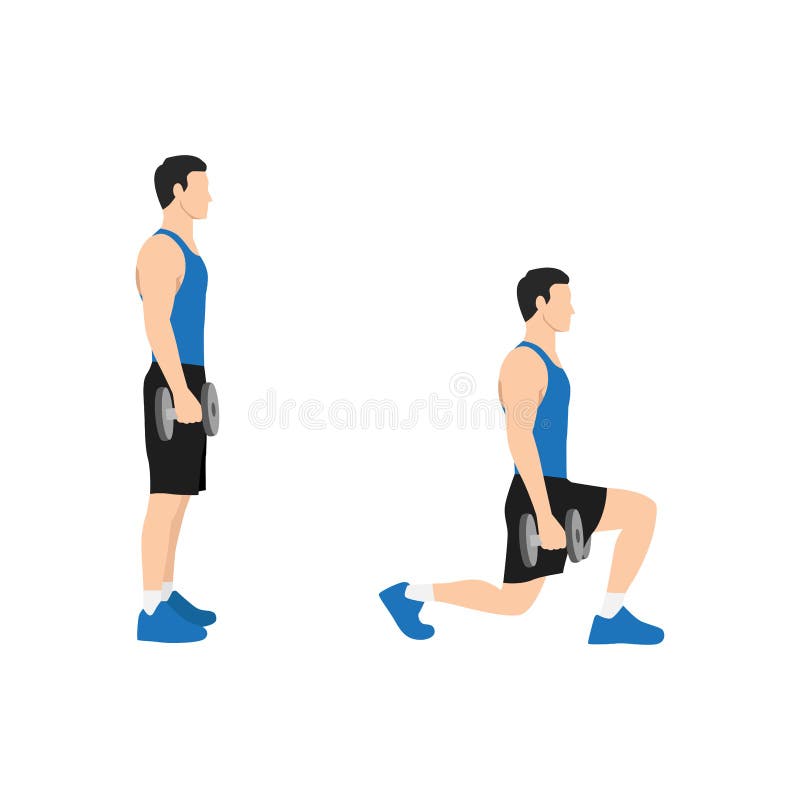 Dumbbell Walking Lunges Stock Illustrations – 17 Dumbbell Walking ...