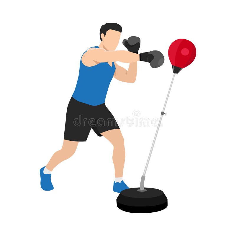 Man doing boxing moves exercise. Jab Cross Hook and Uppercut movement. Shadow  boxing. Flat vector illustration 23487466 Vector Art at Vecteezy