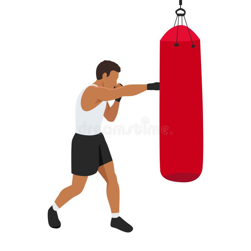 Man doing boxing moves exercise. Jab Cross Hook and Uppercut movement. Shadow  boxing. 26394915 Vector Art at Vecteezy