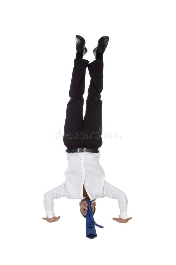 Man doing topsy turvy