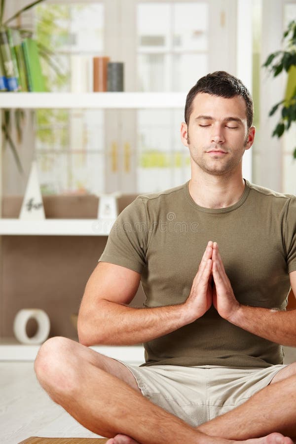 Man Doing Yoga Exercise Royalty Free Stock Photos Image 12819238