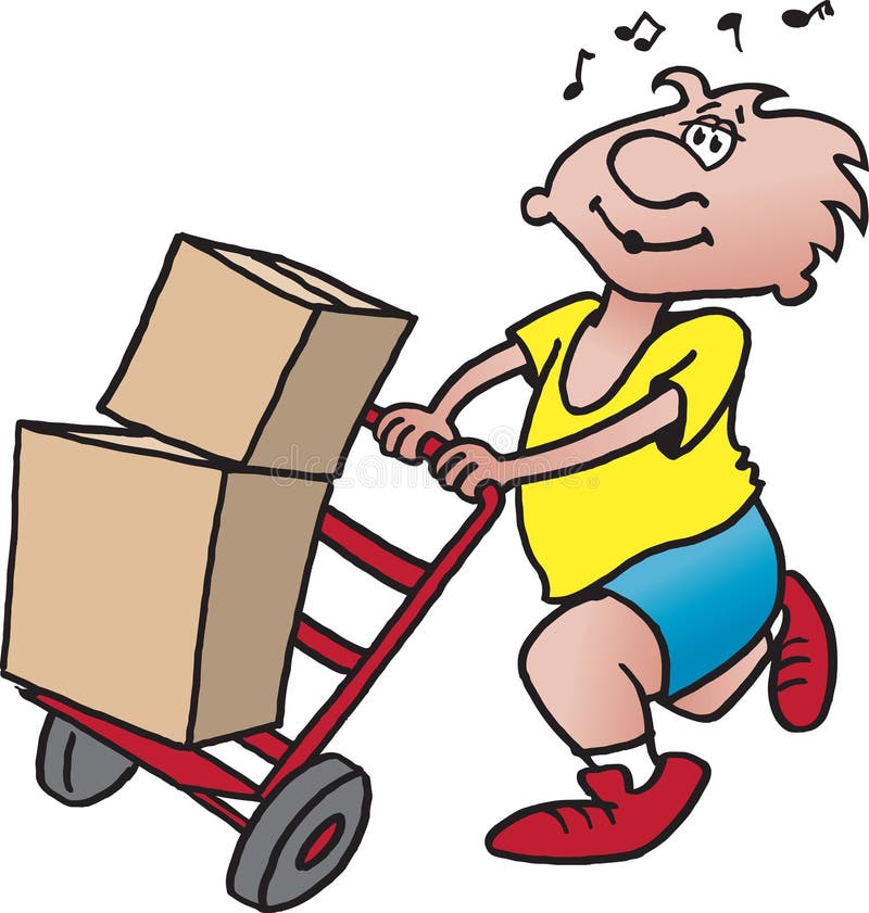 Man with dolly stock illustration. Illustration of dock 10781458