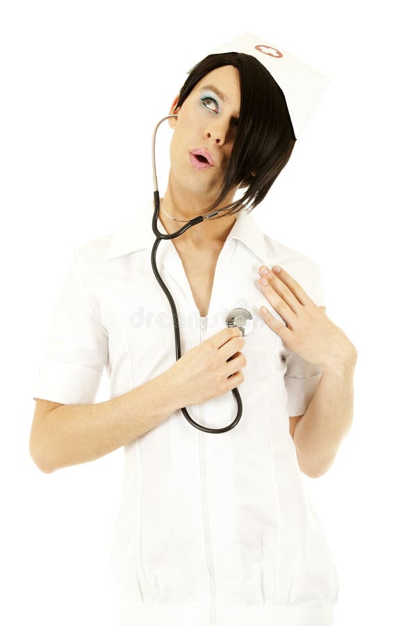 A man dressed as a nurse