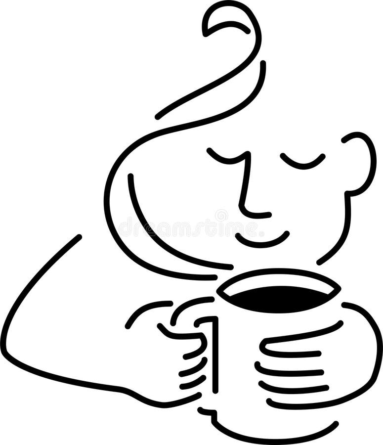 Man Drinking Coffee/eps stock vector. Illustration of graphic 8762936