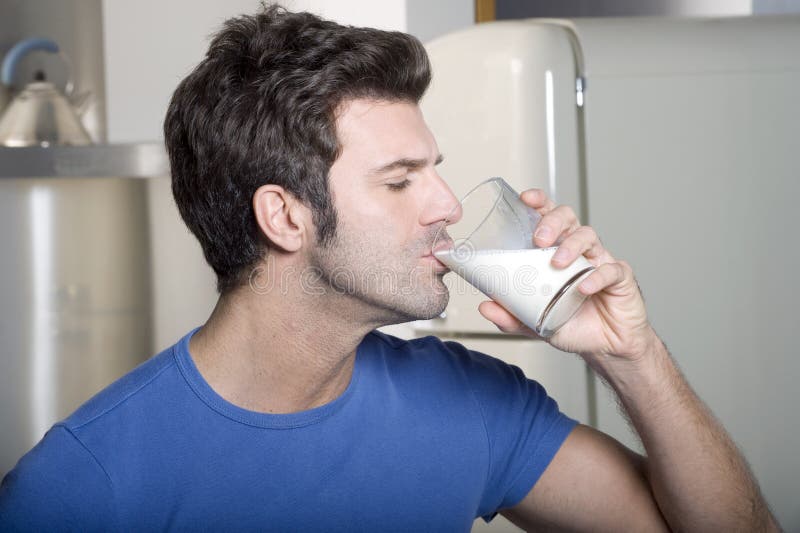 Man drinking milk