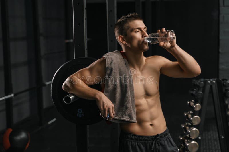 Man drinking water after hard training stock photos Man drinking water after hard training stock photos