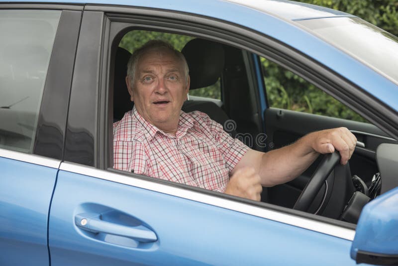 Man Driving in His Car Looking Shocked Stock Image - Image of waiting,  mouth: 123302781