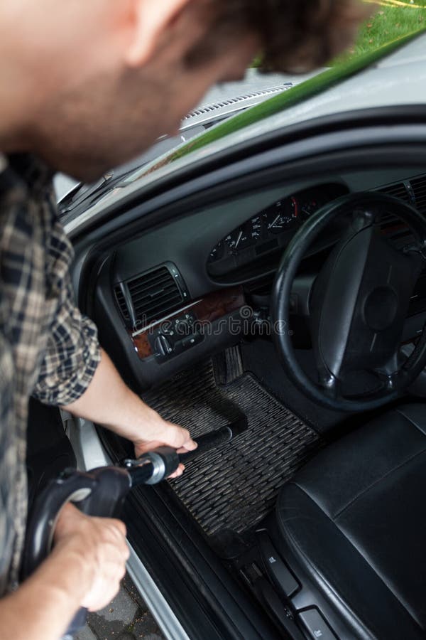 Man Dusting Interior of the Car Stock Image Image of tourism, auto