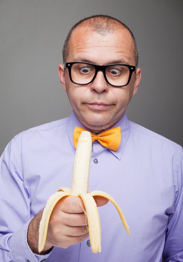 Man eating banana fruit stock image. Image of caucasian 31132419