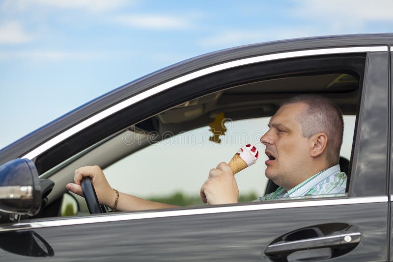 Man eating ice cream