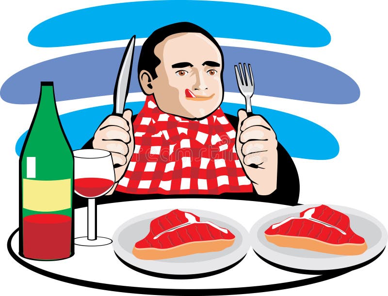 Man Eating Steak Stock Illustrations 595 Man Eating Steak Stock