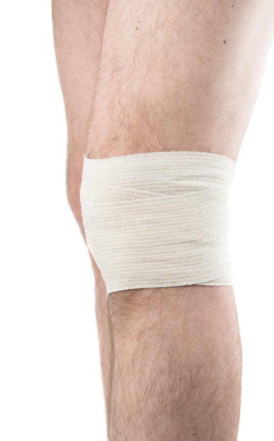 Elastic Bandage On The Knee Joints Stock Photo Image of isolated