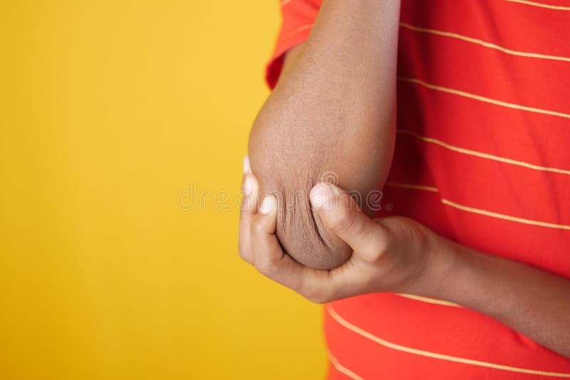 Young Man Suffering Pain on Elbow Stock Image Image of pressure