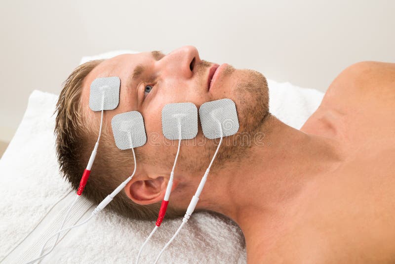Man with Electrodes on Face Stock Image Image of instrument, aesthetic 54641253