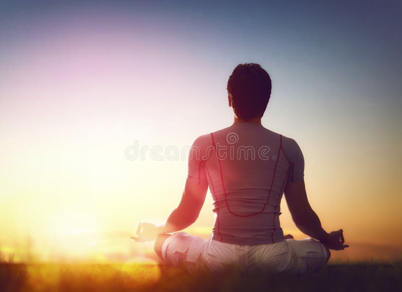 Man enjoying meditation and yoga royalty free stock images Man enjoying meditation and yoga royalty free stock images