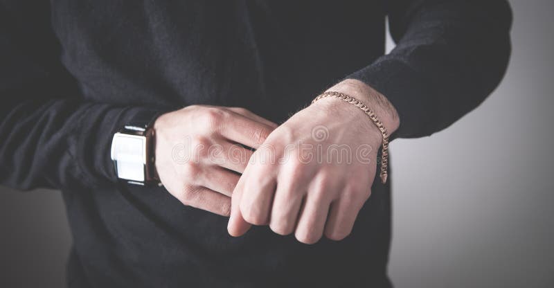 Man with a Expensive Bracelet. Fashion Accessories and Jewelry Stock ...